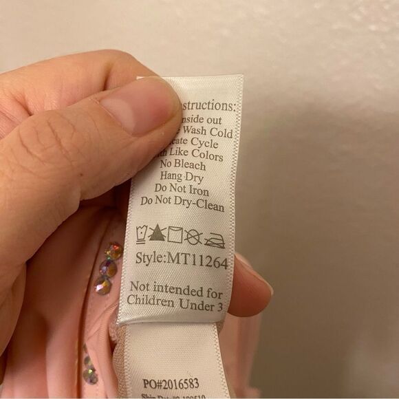 Weissman Balera Costume solo custom dance pink Scallop Neck Leotard MT11264 XLC - Picture 11 of 11